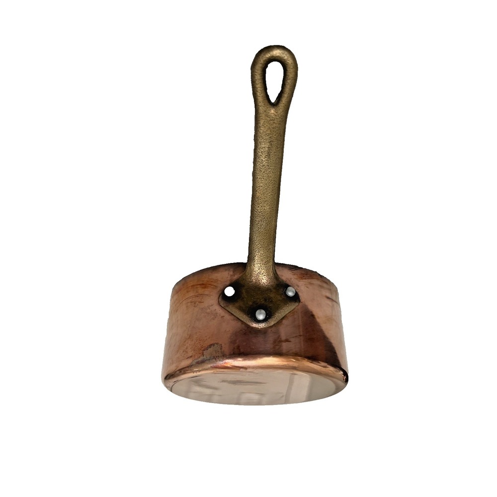 Minis Copper Brass & Stainless Steel Mini‎ Sauce Pan,  0.11-Qt 5" - A 2.5" H